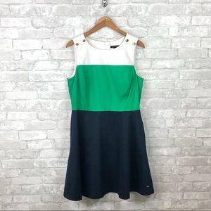 🇺🇸 Tommy Hilfiger Fit & Flare Colorblock Dress | 14